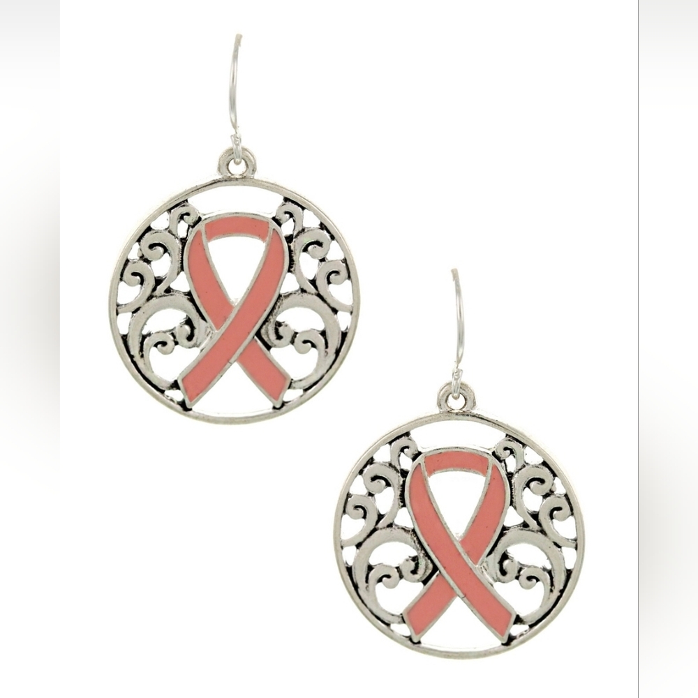 Pink Ribbon Earrings